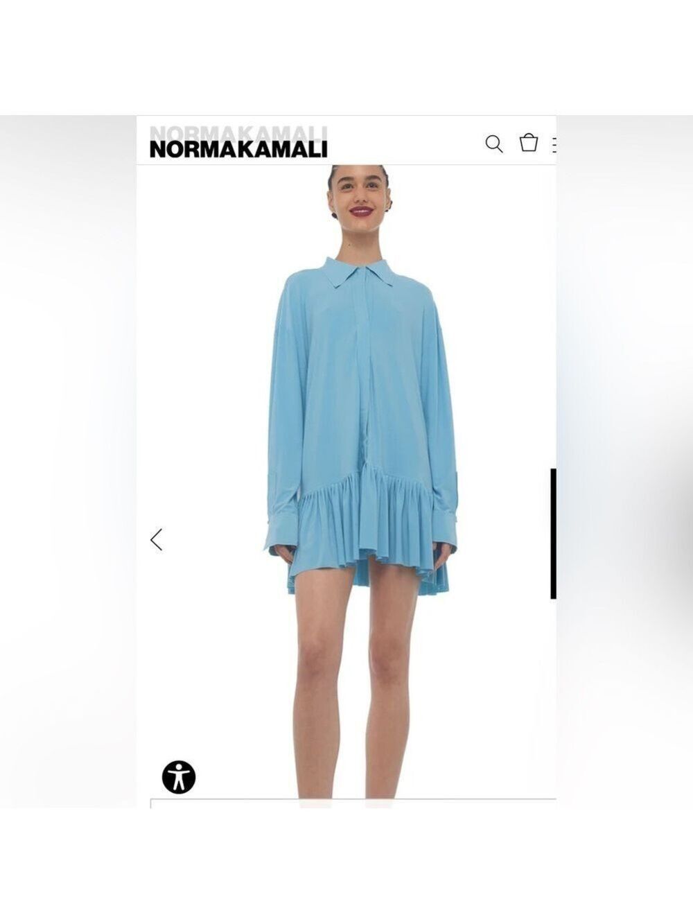Norma Kamali Sky Blue Collared Dress